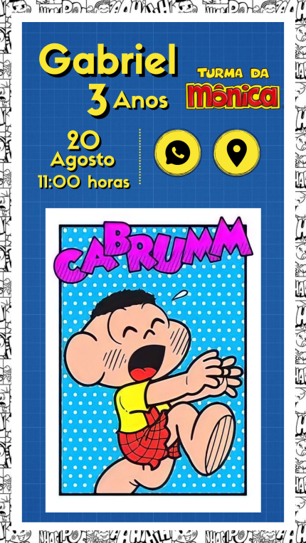 Convite Interativo Cascão (Turma da Mônica)
