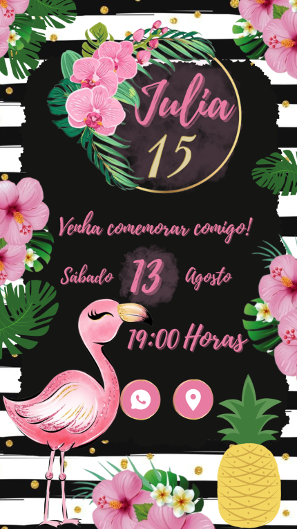 Convite Interativo Flamingo