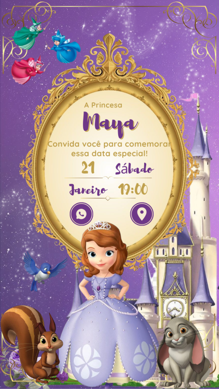Convite Interativo Princesa Sofia