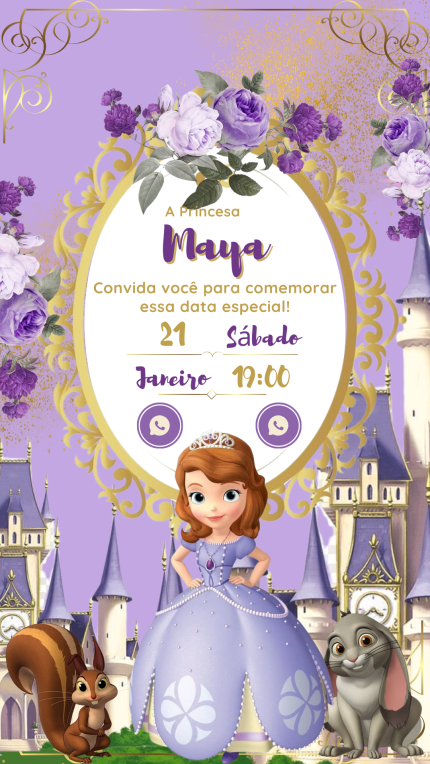 Convite Interativo Princesa Sofia