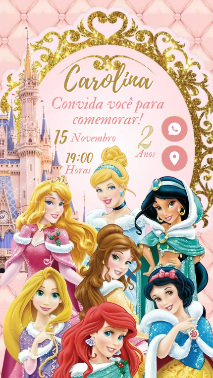 Convite Interativo Princesas