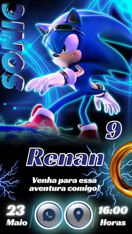 Convite Interativo Sonic