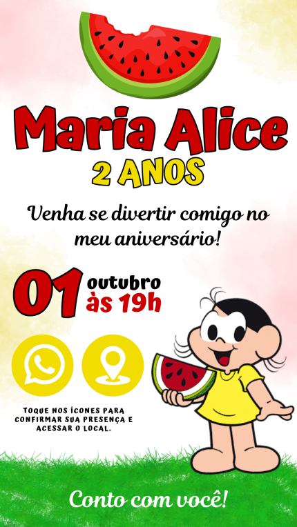 Convite Interativo Magali (Turma da Mônica)