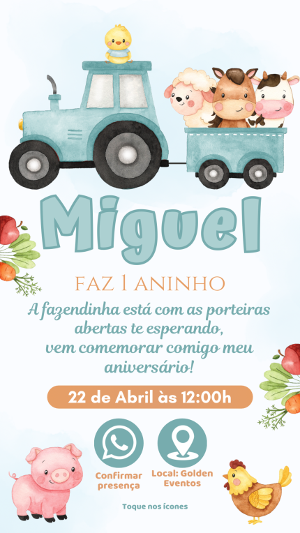 Convite Interativo Fazendinha