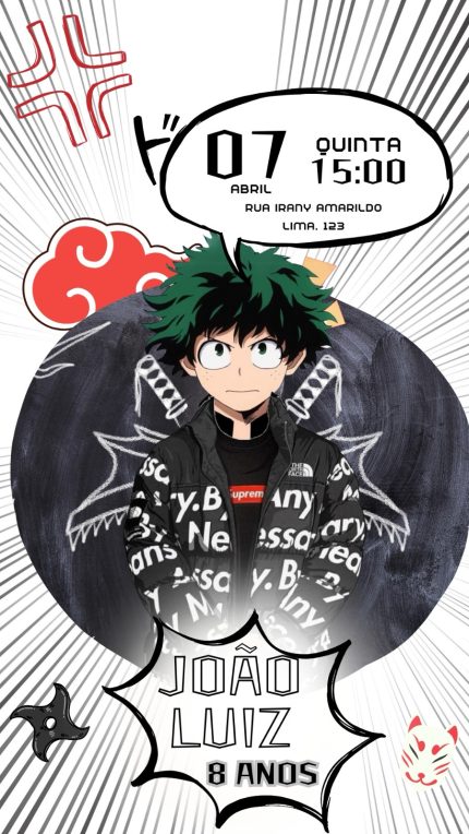 Convite Digital Boku no Hero Academia