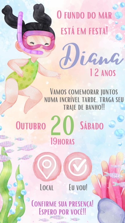 Convite Interativo Fundo do Mar