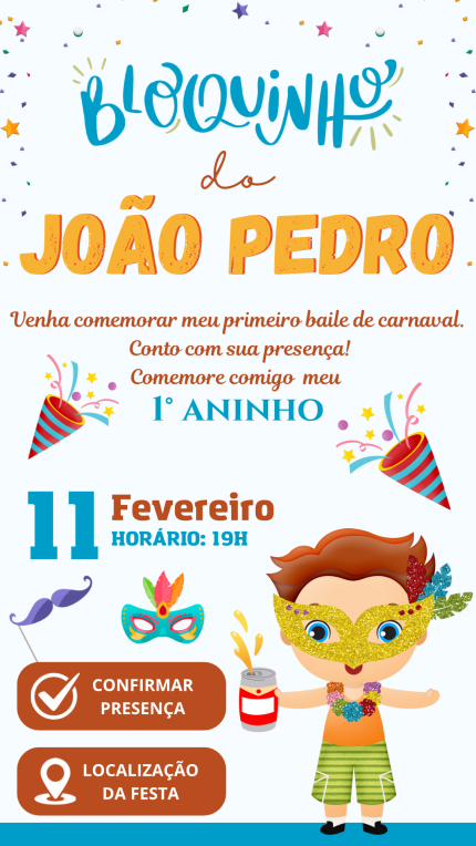Convite Interativo Carnaval