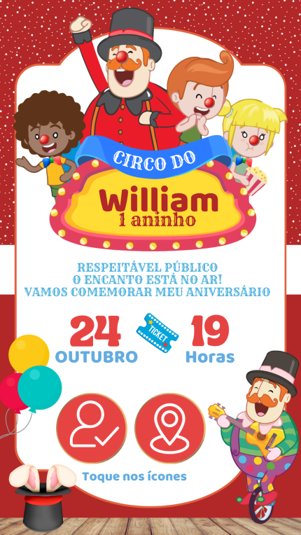 Convite Interativo Circo do Mundo Bita