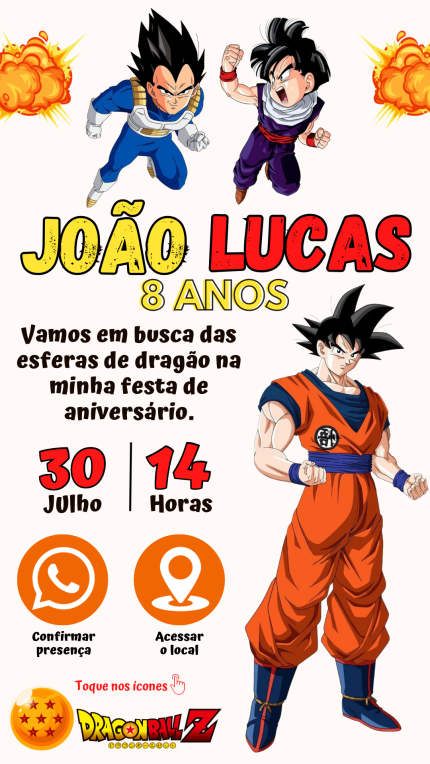 Convite Interativo Dragonball Z