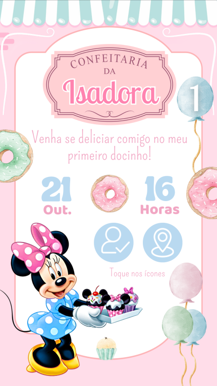 Convite Interativo Confeitaria da Minnie