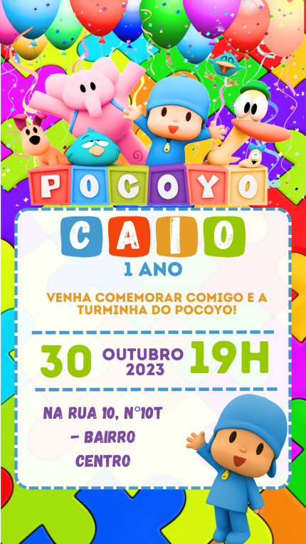 Convite Digital Pocoyo