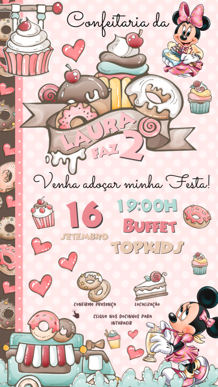 Convite Digital Confeitaria da Minnie