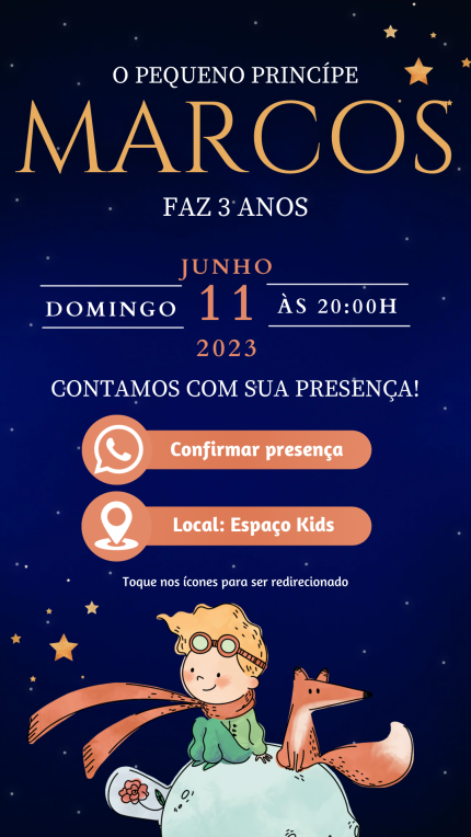 Convite Interativo O Pequeno Príncipe