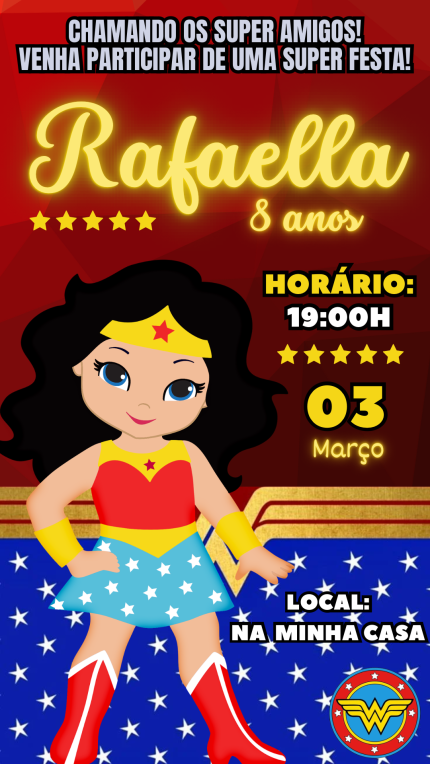 Convite Digital Mulher Maravilha