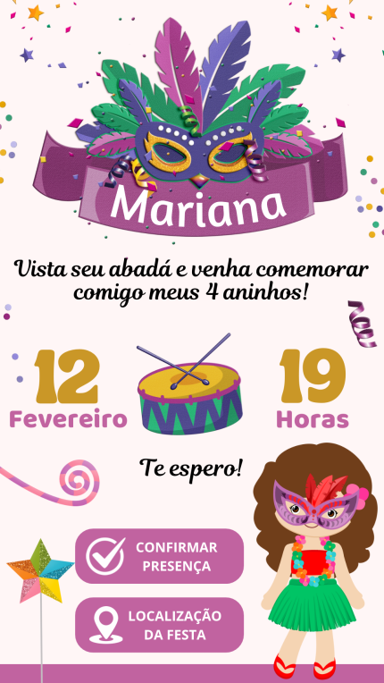 Convite Interativo Carnaval