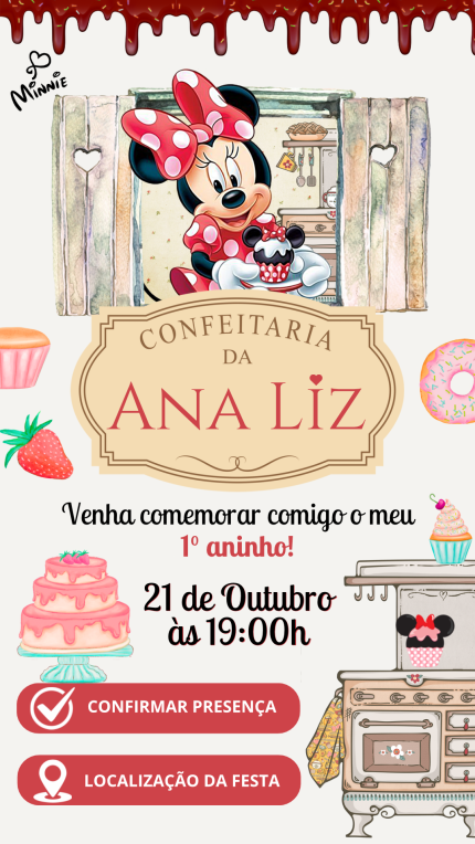 Convite Interativo Confeitaria da Minnie