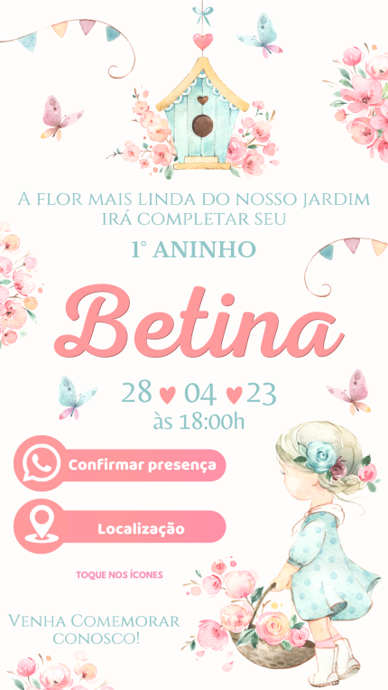 Convite Interativo Jardim Encantado