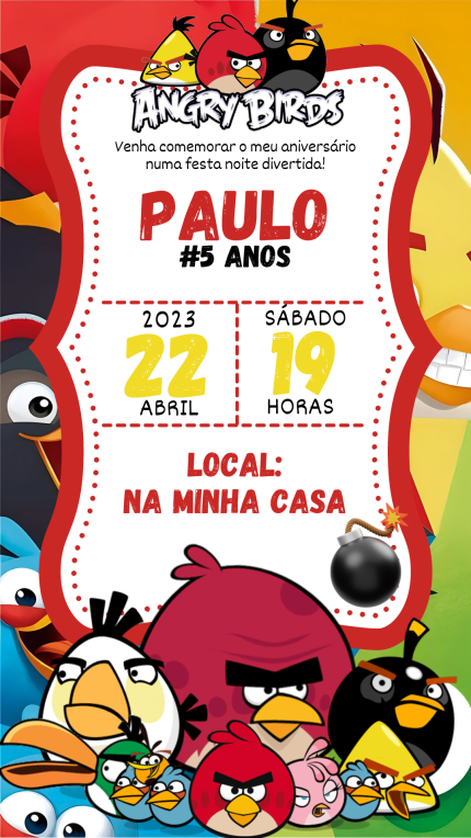 Convite Digital Angry Birds