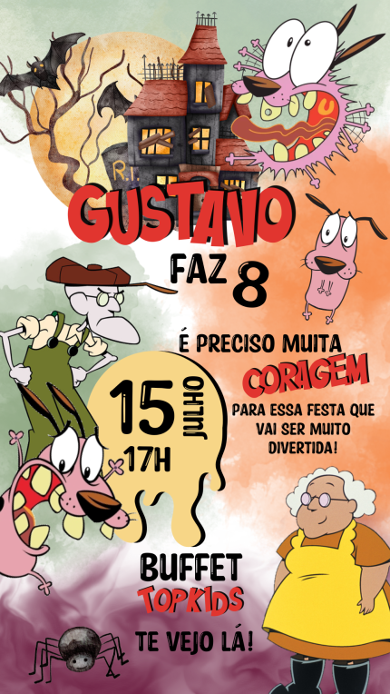 Convite Digital Coragem, O Cão Covarde
