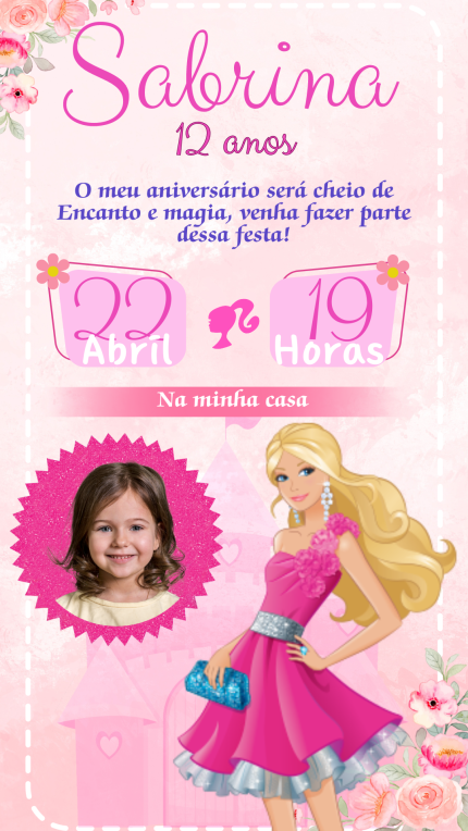 Convite Digital Barbie