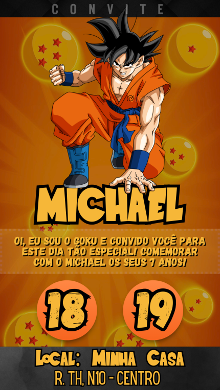 Convite Digital Dragonball Z