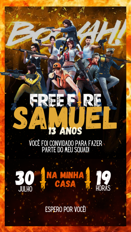 Convite Digital Free Fire