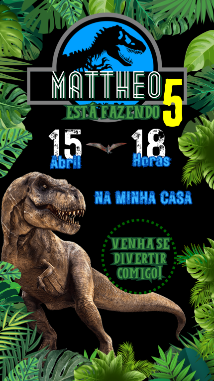 Convite Digital Jurassic Park