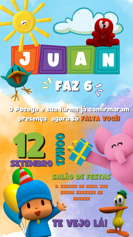Convite Digital Pocoyo