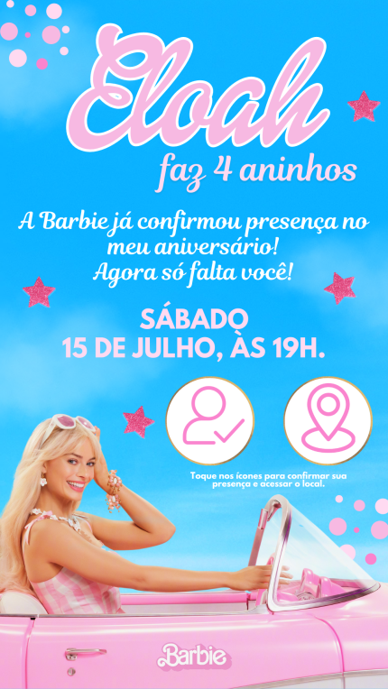 Convite Interativo Barbie