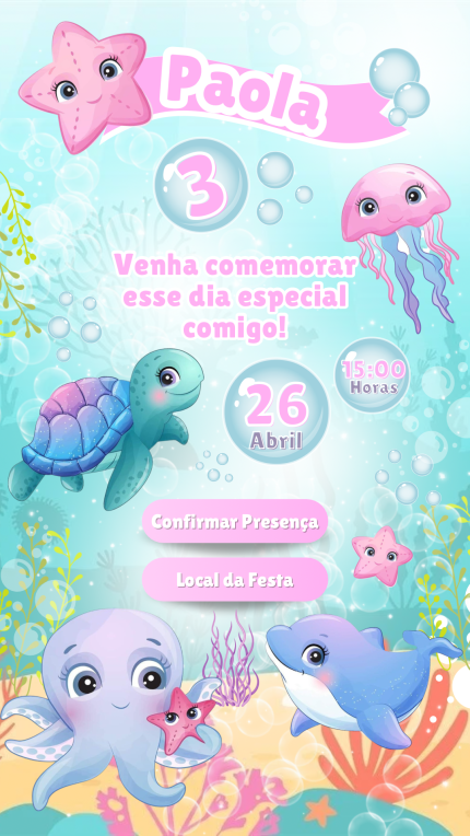 Convite Interativo Fundo do Mar