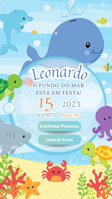 Convite Interativo Fundo do Mar