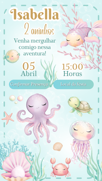 Convite Interativo Fundo do Mar