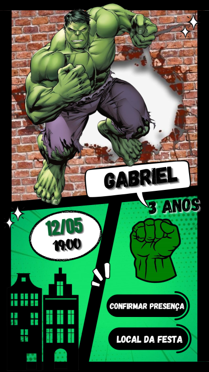 Convite Interativo Hulk