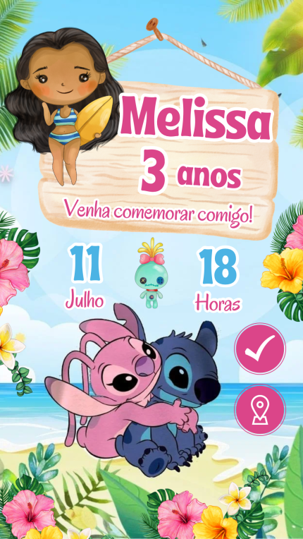 Convite Interativo Lilo e Stitch