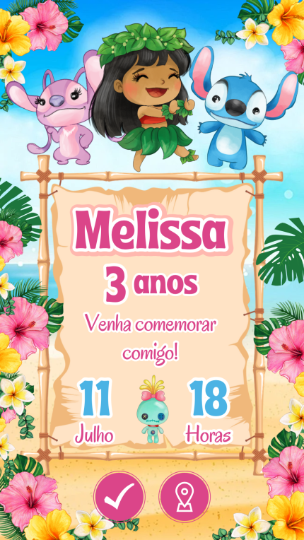 Convite Interativo Lilo e Stitch
