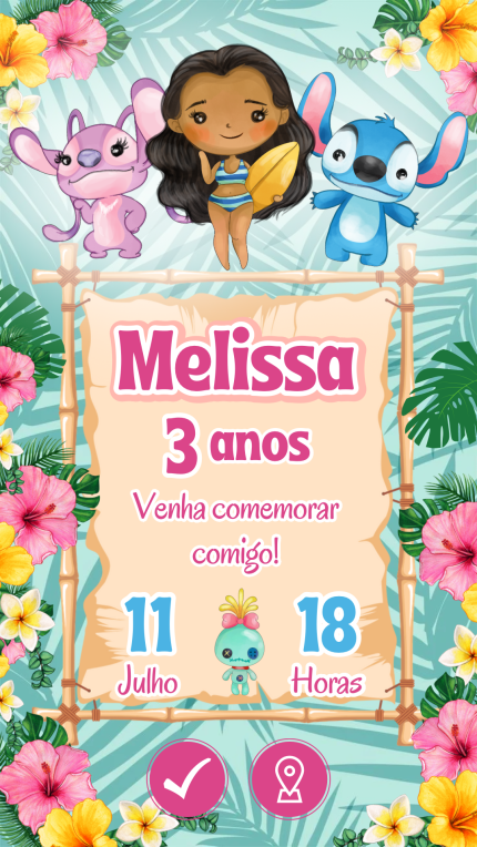 Convite Interativo Lilo e Stitch