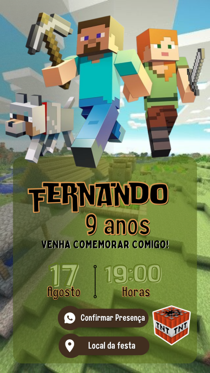 Convite Interativo Minecraft