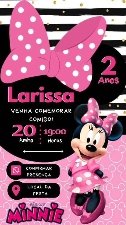 Convite Interativo Minnie Rosa