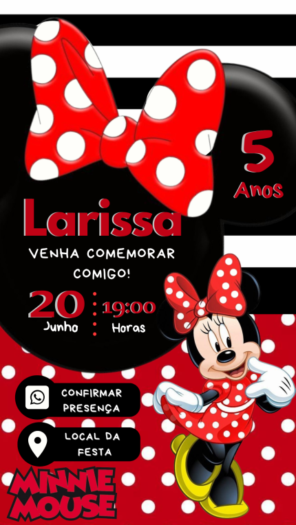 Convite Interativo Minnie Vermelho
