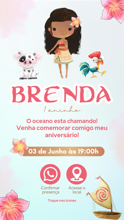 Convite Interativo Moana