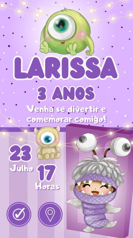 Convite Interativo Monstros S/A