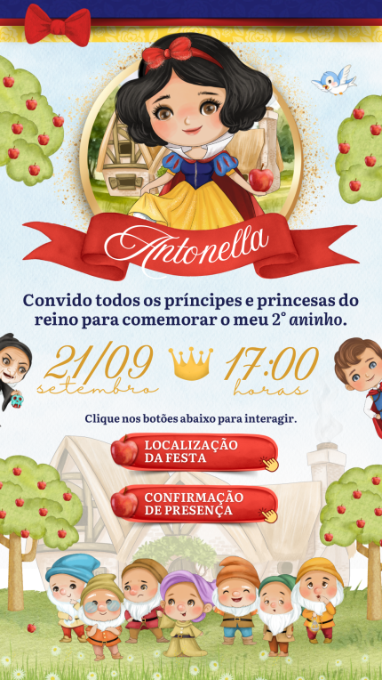Convite Interativo Branca de Neve