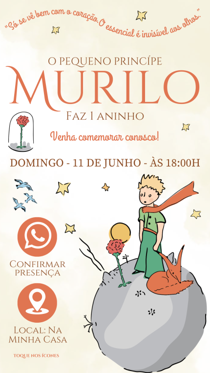 Convite Interativo O Pequeno Príncipe