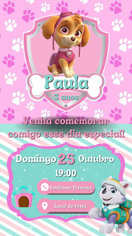 Convite Interativo Patrulha Canina