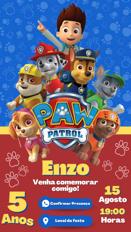 Convite Interativo Patrulha Canina