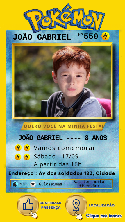 Convite Interativo Pokémon