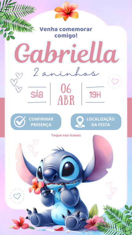 Convite Interativo Stitch