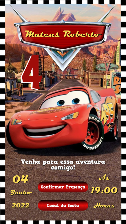 Convite Interativo Carros