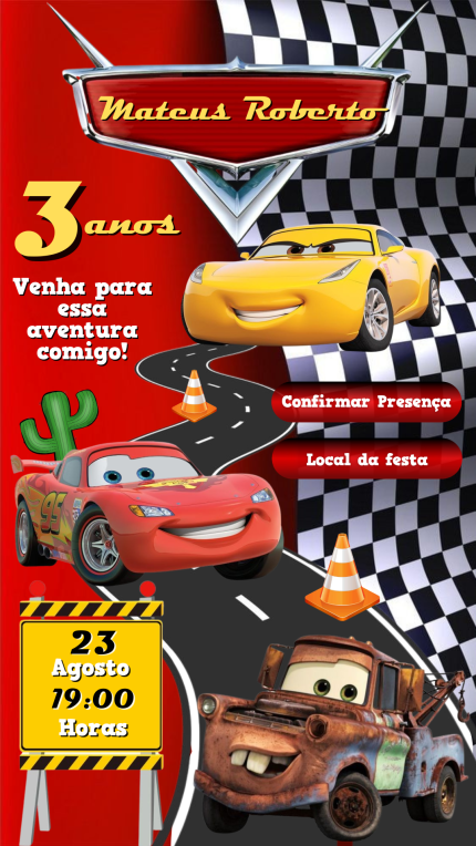 Convite Interativo Carros
