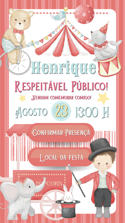 Convite Interativo Circo